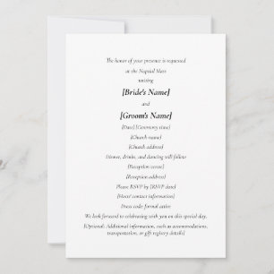 Convite Casamento Católico   Noiva e Noivo Hospedando Simp