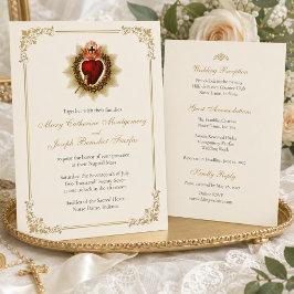 Convite Casamento Católico Sagrado Coração