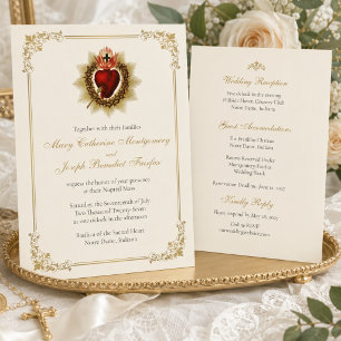 Convite Casamento Católico Sagrado Coração