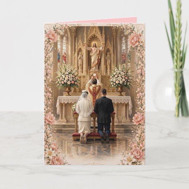 Convite Casamento Católico Santa Eucaristia Militar (Frente)