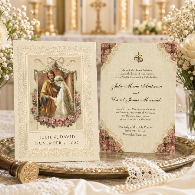 Convite Casamento Católico Tradicional Noiva Noivo (Criador carregado)