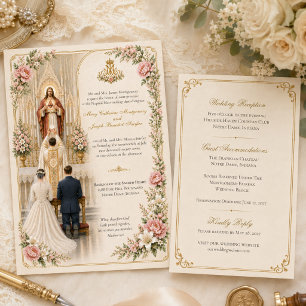 Convite Casamento Católico Tradicional Sagrado Coração d