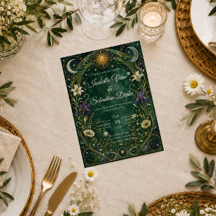 Convite Casamento Celestial Art Nouveau Encantado