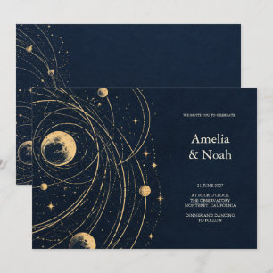 Convite Casamento Celestial Atlas da Meia-Noite