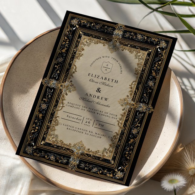Convite Casamento Celestial Barroco Régio (Criador carregado)