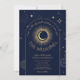 Convite Casamento Celestial Blue Starry Night