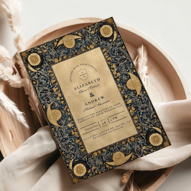 Convite Casamento Celestial da Meia-Noite Dourada (Criador carregado)
