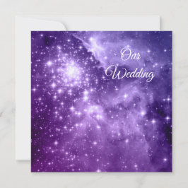 Convite Casamento Celestial das Estrelas de Ombre Roxo