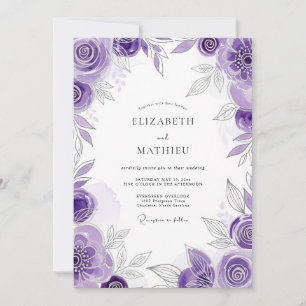 Convite Casamento Celestial de Primavera com Lavanda