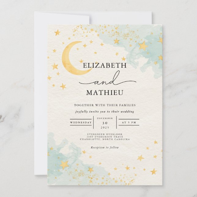 Convite Casamento Celestial de Sonho (Frente)