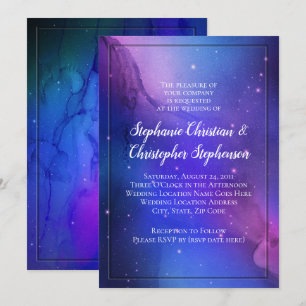 Convite Casamento celestial do espaço da arte da nebulosa