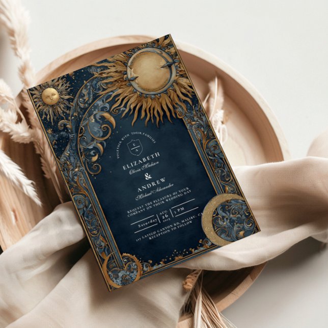 Convite Casamento Celestial do Sol da Meia-Noite (Criador carregado)