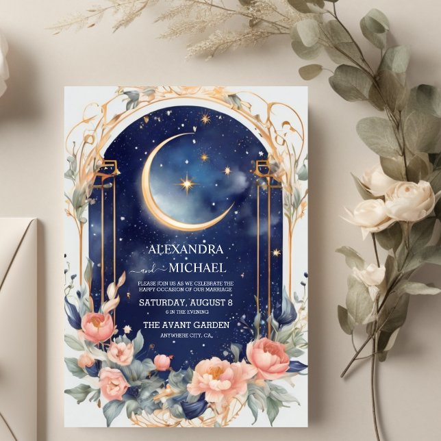 Convite Casamento Celestial do Sonho de Noite de Verão de  (Criador carregado)