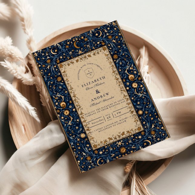 Convite Casamento Celestial Estrelas da Meia-Noite (Criador carregado)