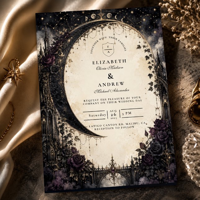 Convite Casamento Celestial Gótico (Criador carregado)
