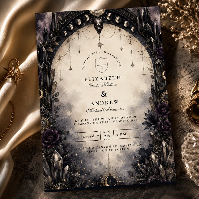 Convite Casamento Celestial Gótico Atemporal (Criador carregado)