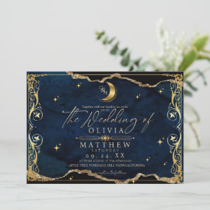 Convite Casamento Celestial Lua e estrelas Casamento