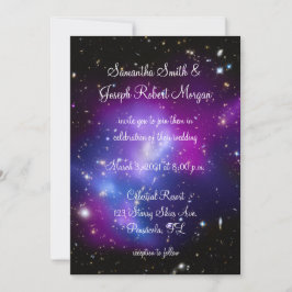 Convite Casamento Celestial Minimalista Preto e Roxo