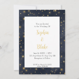 Convite Casamento Celestial Noturno Moderno
