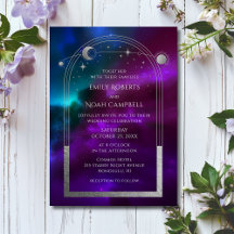 Casamento Celestial Sol Lua Estrelas Roxo Turquesa