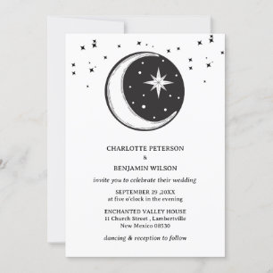 Convite Casamento Celestial Vintage Noite Estrelada Cósmic