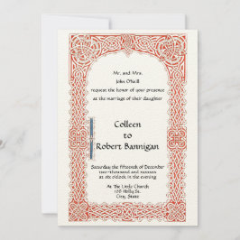 Convite Casamento Celta da Era Vitoriana Conhece Fronteira