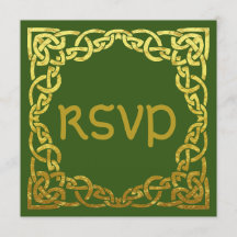 Casamento Celta Verde | Nó Celta Falso Ouro RSVP