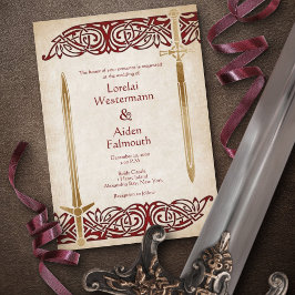Convite Casamento Céltico com Espadas