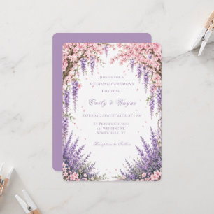 Convite Casamento Cerimônia da Árvore de Lavanda Flor de C