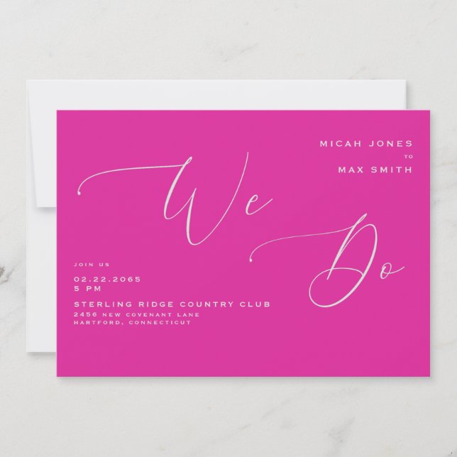 Convite Casamento Cerise Nós Não Pais (Frente)