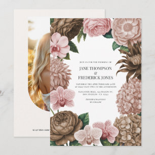 Convite Casamento Champagne Blush, Oyster Pink & Latte Bei