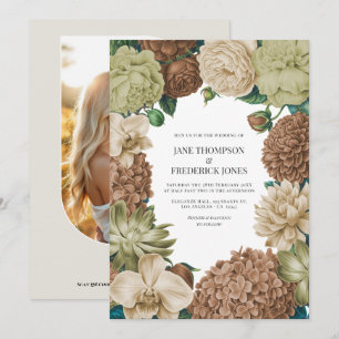 Convite Casamento Champagne Mist, Willow Sage & Pebble Tau