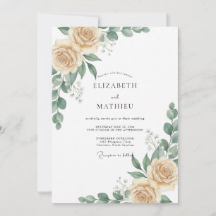 Convite Casamento Champagne Taupe Blossom