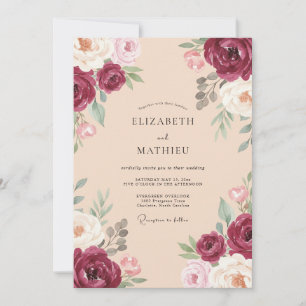 Convite Casamento Champanhe Rosa Marrom
