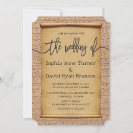Convite Casamento Charming Vintage Egípcio Papyrus