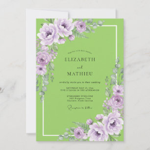 Convite Casamento Chartreuse Lavanda Ranunculus Eucalipto