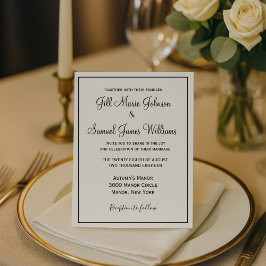 Convite Casamento Chic Black and White