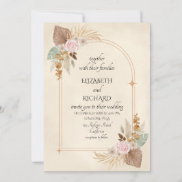Convite Casamento Chic Boêmio Elegante