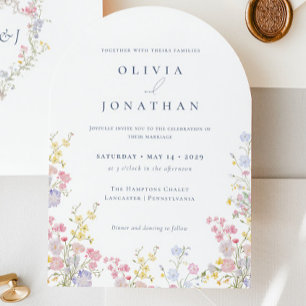 Convite Casamento Chic Boho Jardim Flores Silvestres Prima