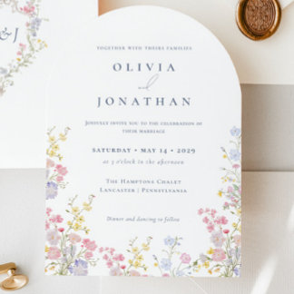 Convite Casamento Chic Boho Jardim Flores Silvestres Prima