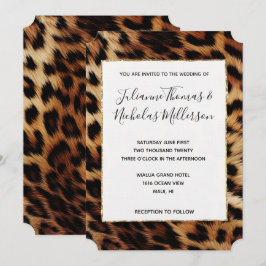 Convite Casamento Chic Brown Cream Leopard