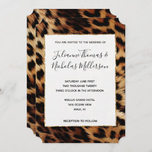 Convite Casamento Chic Brown Cream Leopard
