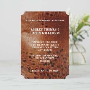 Convite Casamento Chic Brown Faux Leather