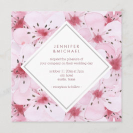Convite Casamento Chic Cherry Blossoms