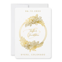 Casamento Chic Dourado de Flores Brancas Elegante