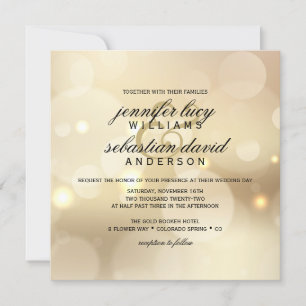 Convite Casamento Chic Dourado Elegante