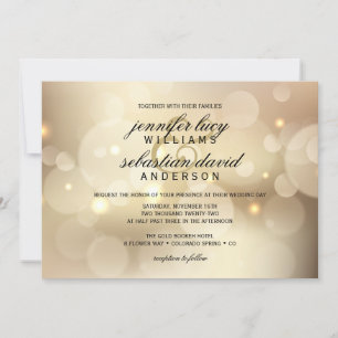 Convite Casamento Chic Dourado Elegante
