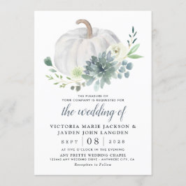 Convite Casamento Chic Elegante De Abóbora Branco