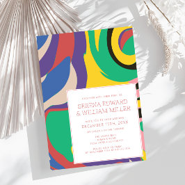 Convite Casamento Chic em Formas de abstrato Vibrante