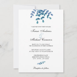 Convite Casamento Chic Eucalyptus Greenery Watercolor